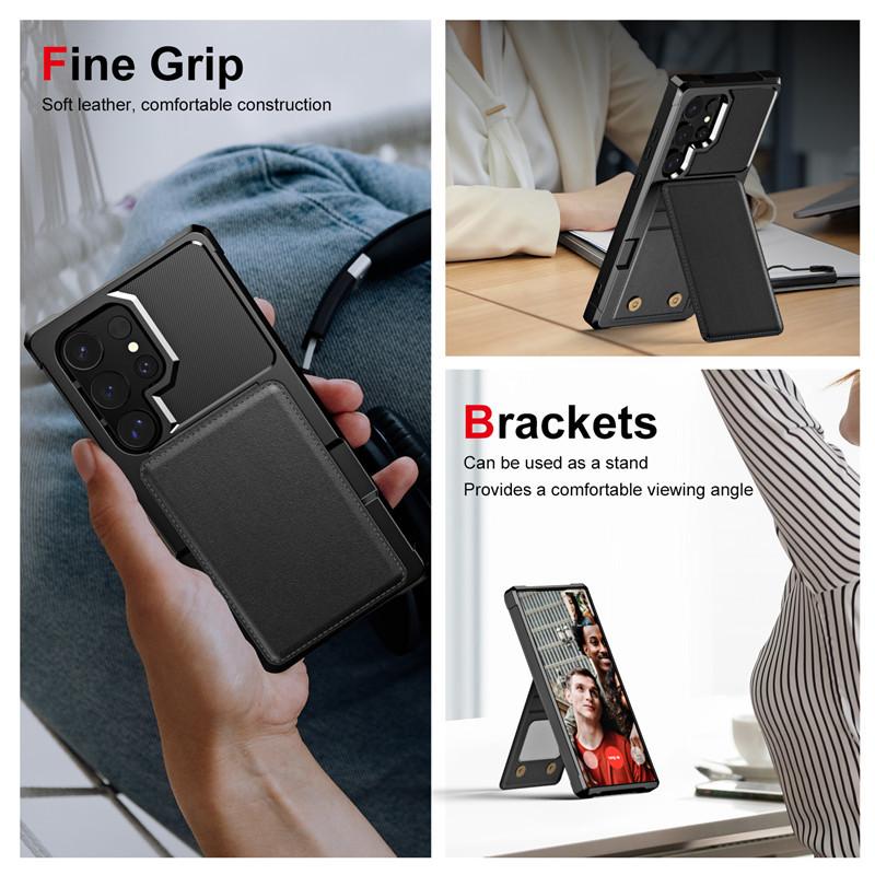 Suitable for Samsung S26Ultra card-insert anti-drop phone case S24plus flip wallet protective cover