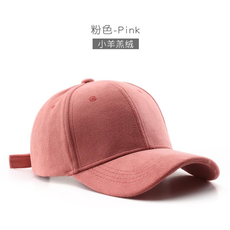 Шапка женская японская корейская версия зимняя теплая из овечьей шерсти однотонная кепка-таблетка для улицы спортивная модная мужская бейсболка