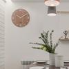 Pastoral Solid Wood Clock Creative Wall Clock Living Room Simple Modern Clock Home Round Personality Bedroom Mute