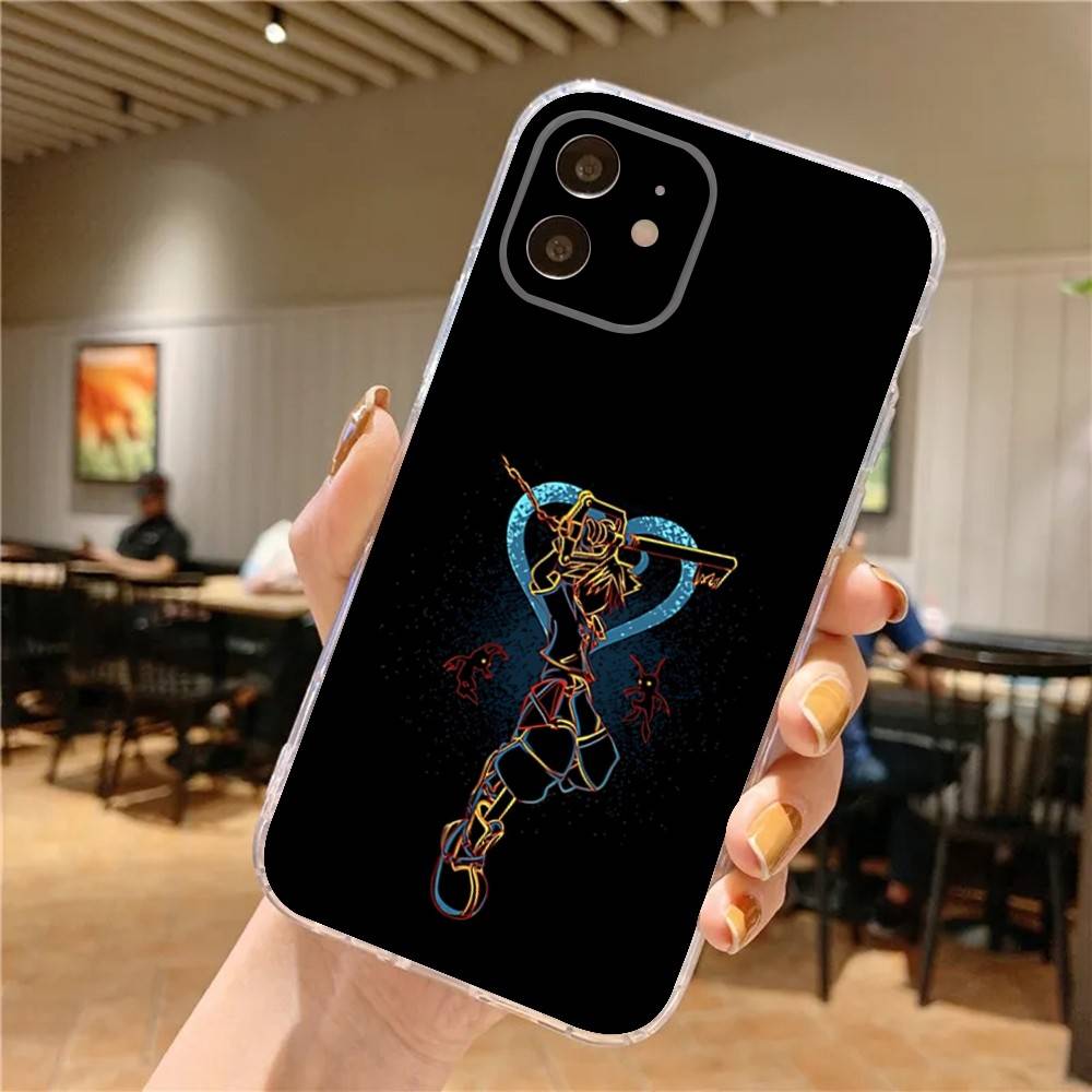 K-Kingdom Game Hearts Phone Case For iPhone 17,16,15,14,13,12,11 Pro,Max,Plus,X,XS,XR,SE4,E Mini Transparent Soft Cover
