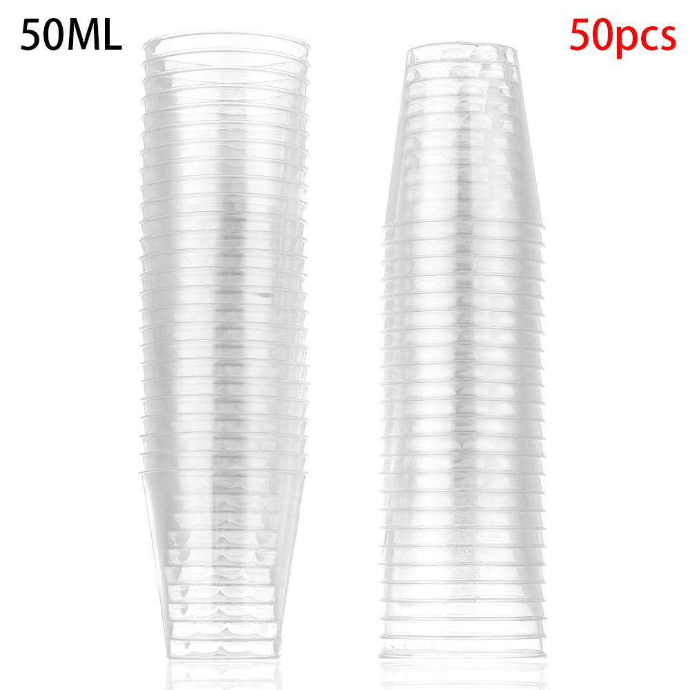 Круглые многоразовые пластиковые рюмки 30/50X, десертные чашки, одноразовые стаканы для напитков