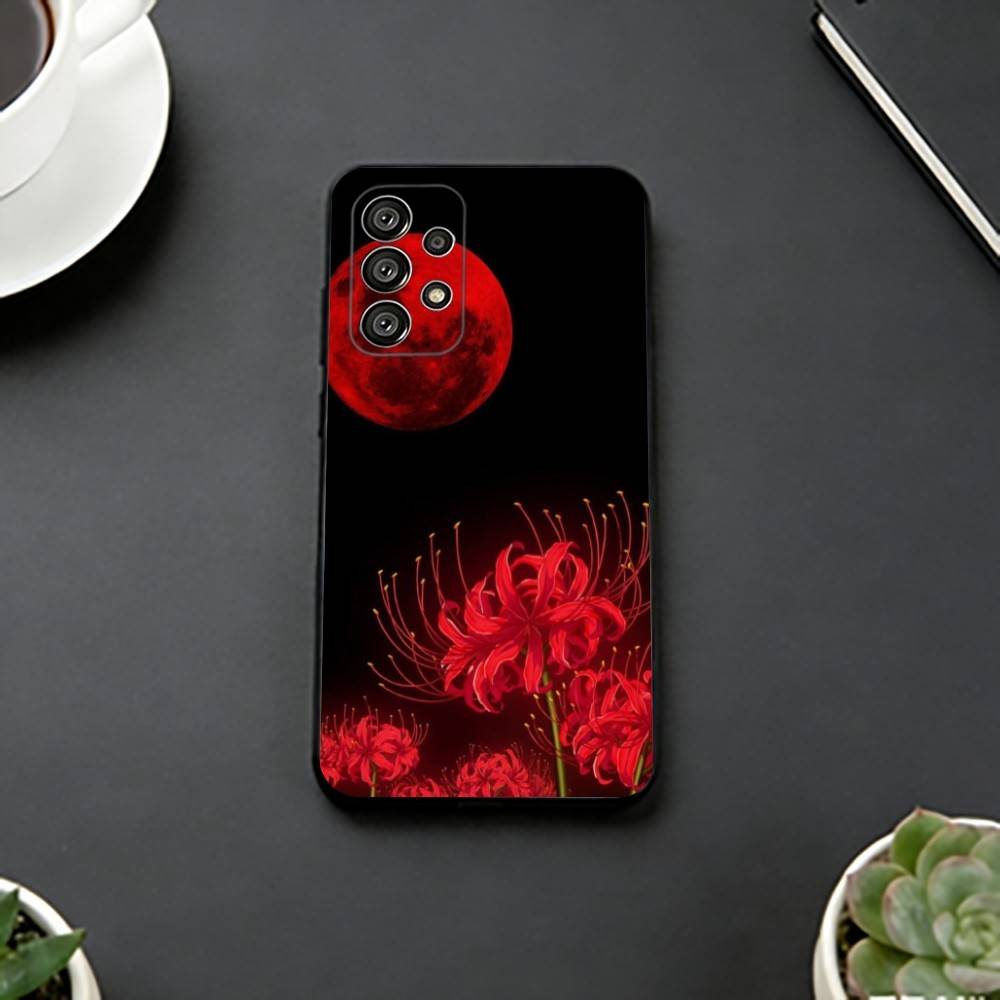Красный Паук Лилия L Чехол для Телефона Для Samsung S25,S24,S21,S22,S23,S30,Ultra,S20,Plus,Fe,Lite,Note,10,Черная Крышка