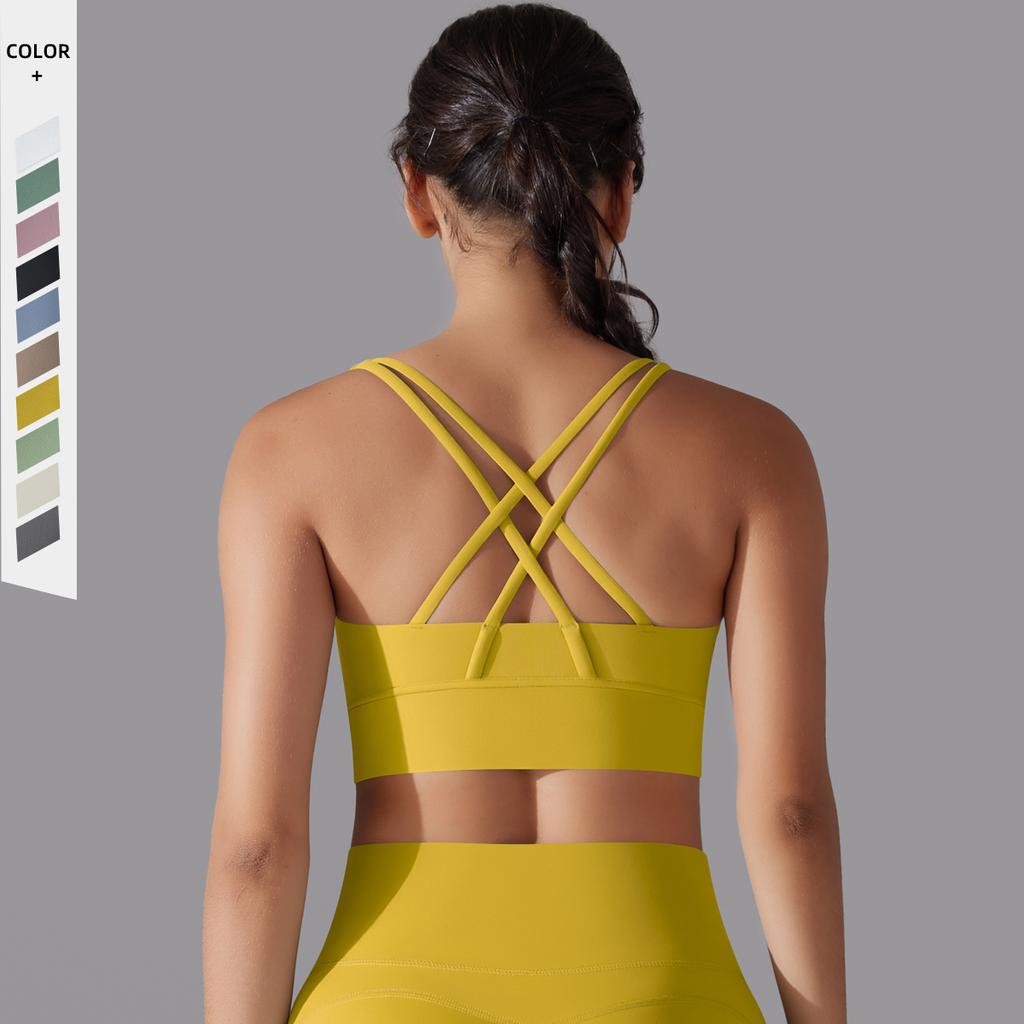 Nessaj Дышащий спортивный жилет для бега, женский бюстгальтер для йоги с пуш-ап, крестообразное нижнее белье для тренажерного зала и фитнеса