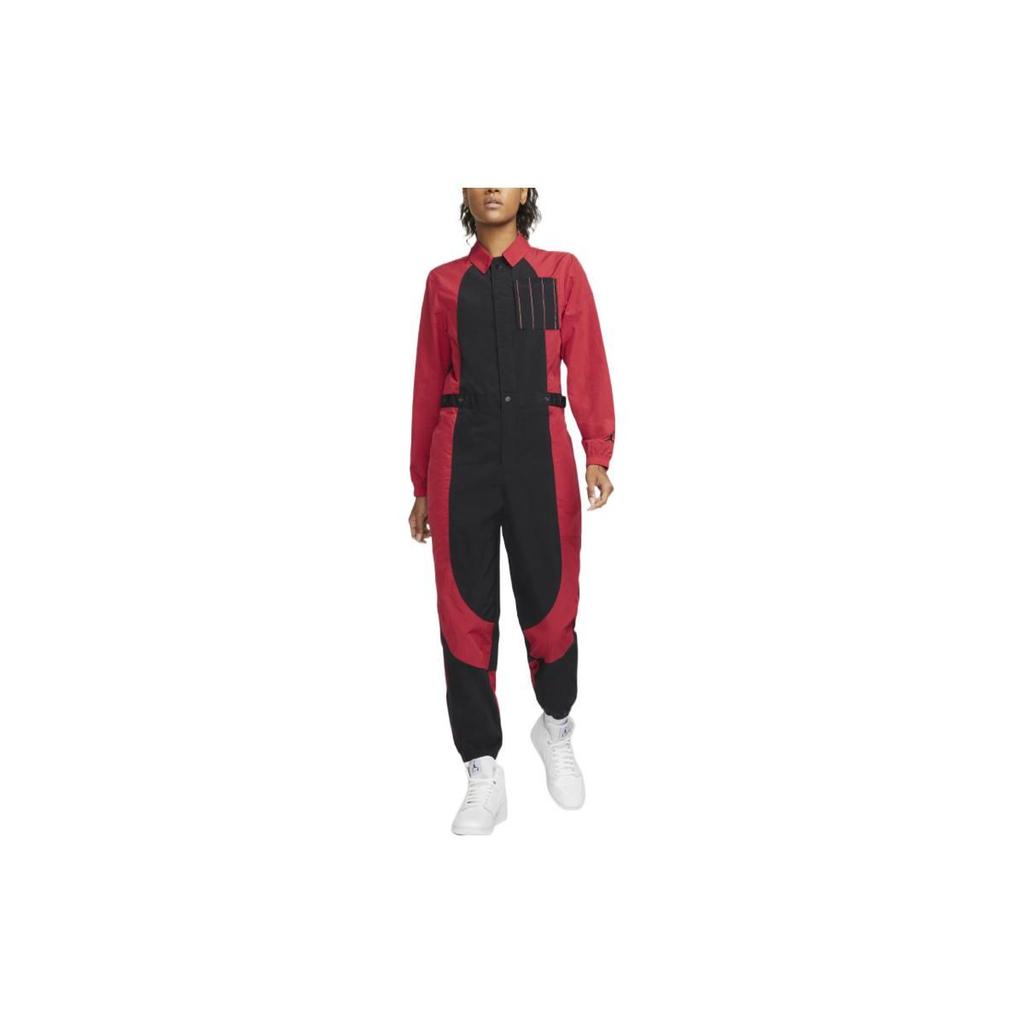 Jordan FW22 Casual Color Block Long Sleeve Jumpsuit Women Jumpsuit Black DJ2627-636