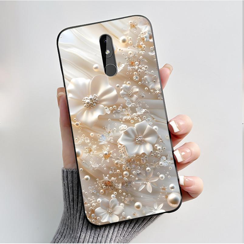 Printing Pattern Case For Nokia 3.2 / Nokia 3 / Nokia 3.1 Capa Coque Soft Silicone Black Shell Cover Cute Flower Cartoon Casing