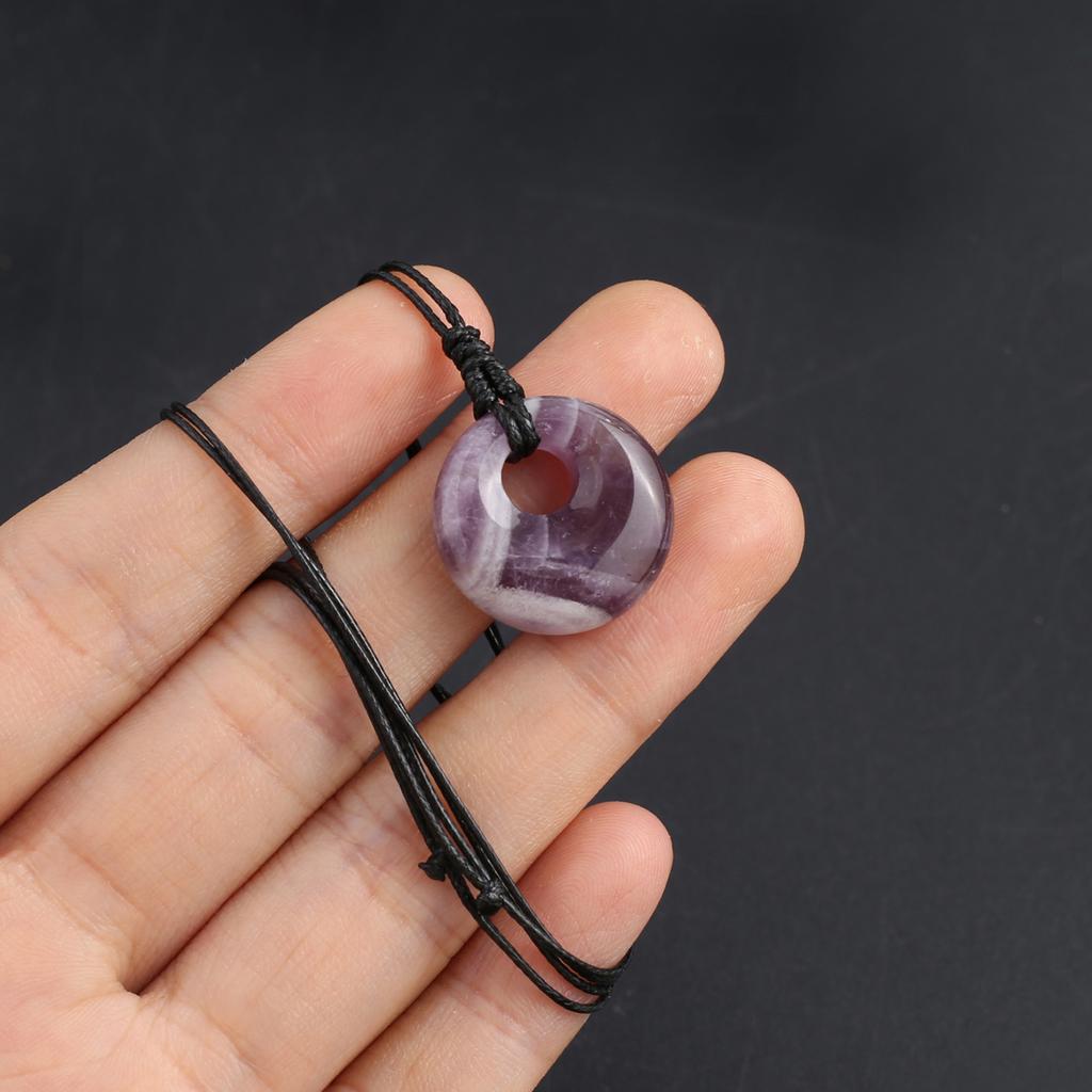 Новый стиль ожерелье натуральный камень белый нефрит/агат/лабрадорит ожерелье круглый кулон для женщин подарок на день рождения