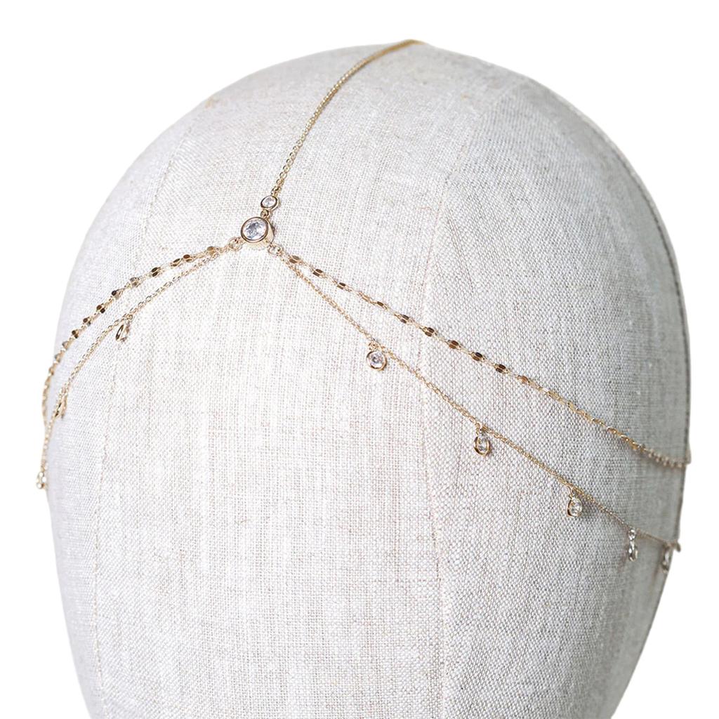 Элегантная цепочка на лоб Свадебное украшение на голову Стильные аксессуары для волос Индийские украшения Стразы Повязка на голову