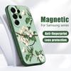 Розовый Мультяшный Цветок Магнитный Чехол Для Samsung S26 Ultra S25 Edge S24 FE S23 S22 Plus A54 A15 A35 A55 A16 A36 A56 A17 A37 A57 5G Матовый Чехол