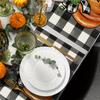 Thanksgiving Pumpkin Meal Mat 4-piece Set Hand Drawn Watercolor Checkered Bow Design Table Mat Dining Decoration