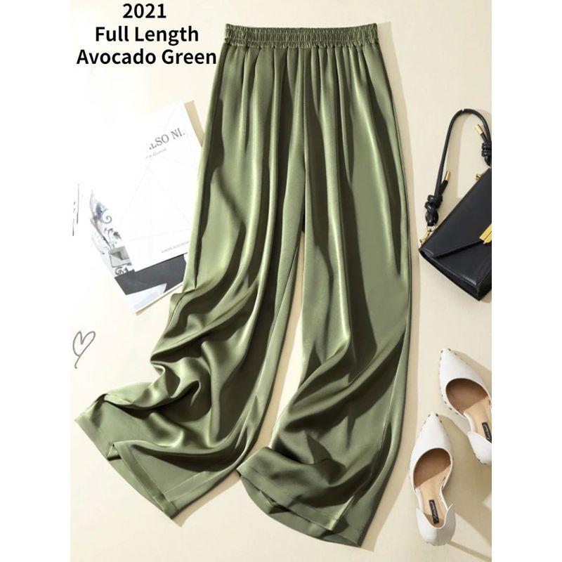 High Waisted Silk Drape Straight Leg Pants High Waist Silk Drooping Straight Pants