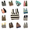 Durable Polyester Fabric Knitted Handheld Bag In 10 Colors For Women