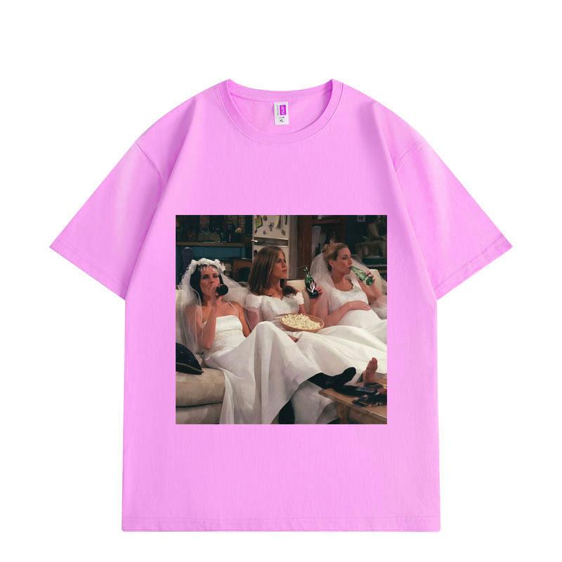 Tv Show Friends Bride Graphic T Shirts Funny 90s Movie Short Sleeve Tshirts Unisexs Womens Fashion Aesthetic Oversized Tshirt