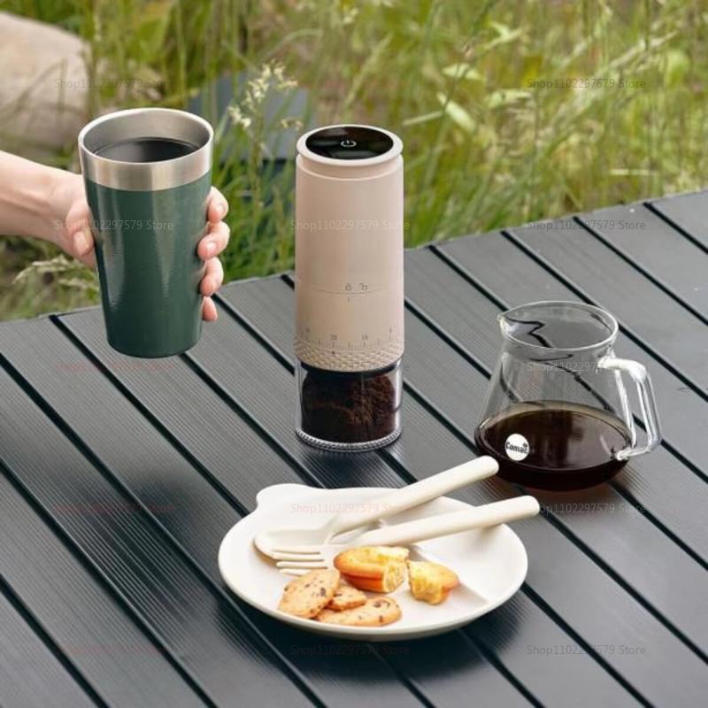1500mAh Electric Coffee Grinder Externally Adjustable Type-C Charging Coffee Burr Grinder Bean Grinding Machine Coffee Maker