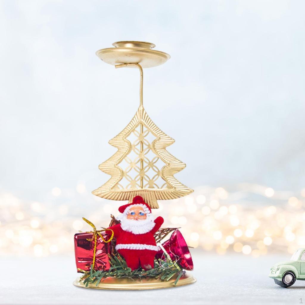 Christmas Candle Holder Candlestick Candelabra Iron Party Decor Hotel Holiday Table Decoration