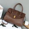 Vintage Genuine Leather Tote Bag Plant Tanned Cow Leather Large Capacity Briefcase Women's Business Trip Commuter Bag
