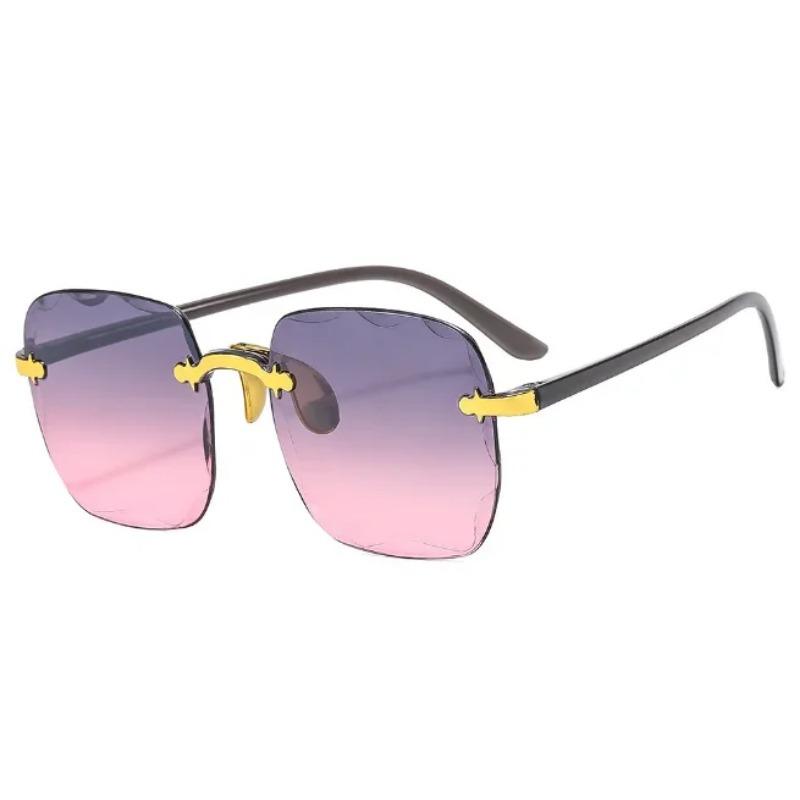 Новые безрамные солнцезащитные очки с обрезанными краями, модные летние солнцезащитные козырьки, женские прозрачные разноцветные линзы, UV4, женские солнцезащитные очки