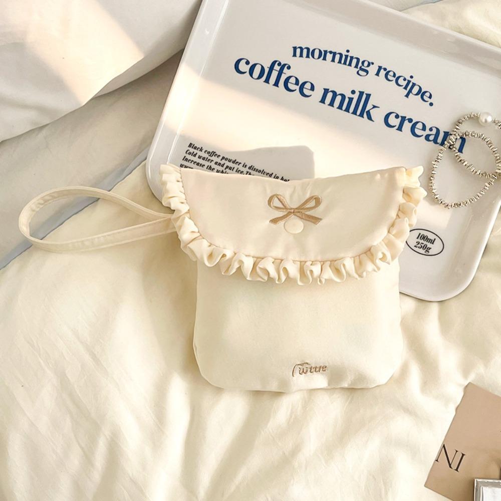 Bowknot Sanitary Napkin Storage Bag Cotton Cloth Bow Makeup Bag Creative Mini Cosmetic Bag Women