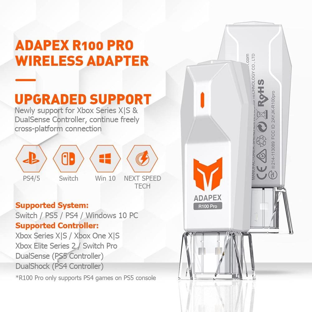 Адаптер беспроводного контроллера Bluetooth BIGBIG WON для Xbox Series X|S/Xbox One X|S/Elite Series 2/PS5/PS4/Switch Адаптеры беспроводной консоли для Windows