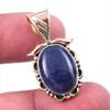 Natural Iolite Gemstone 925 Solid Sterling Silver Two Tone Pendant 1.50" P4y89