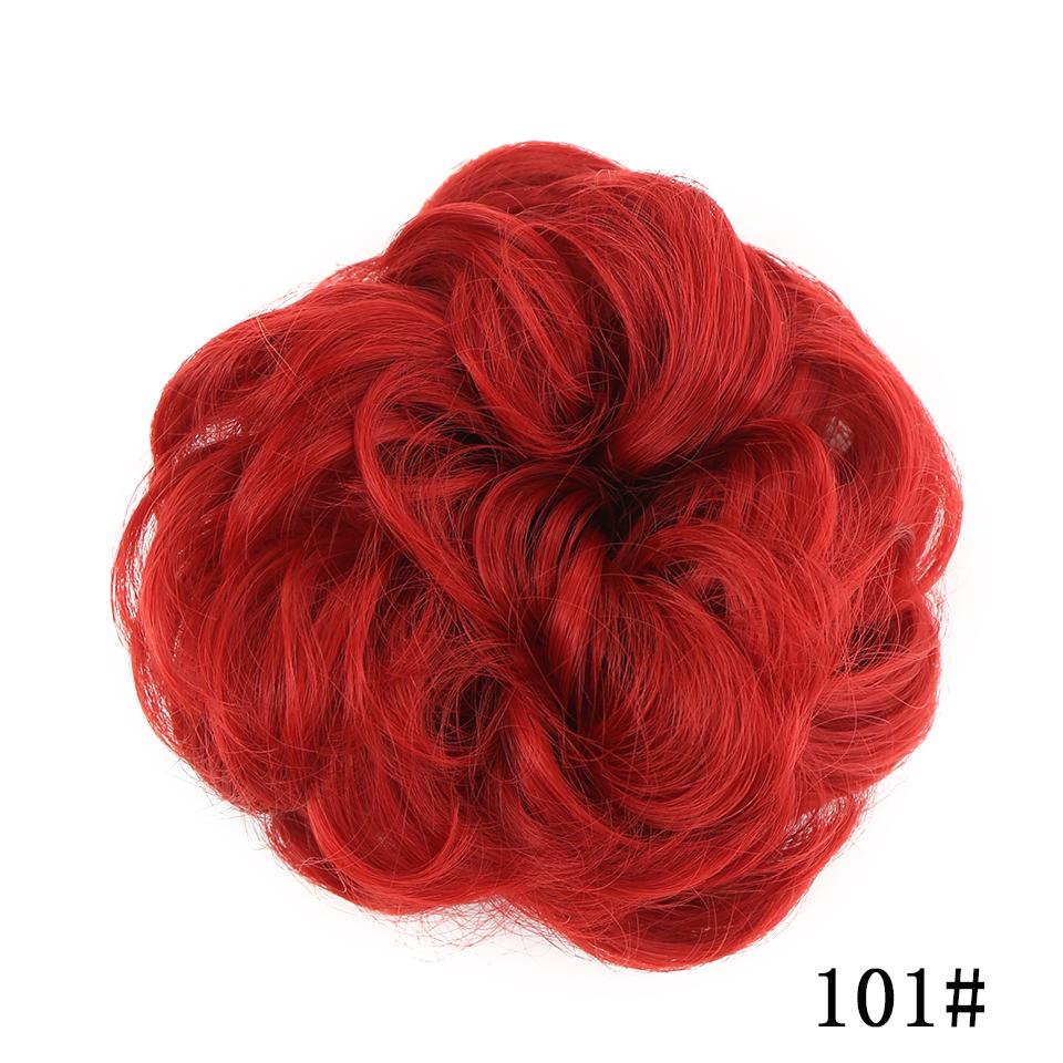 Messy Scrunchies Synthetic Hair Bun With Elastic Band Natural Fake Hair Tie Pieces Ponytail Colored Black Purple Pink Green Gray For Woman Chignon