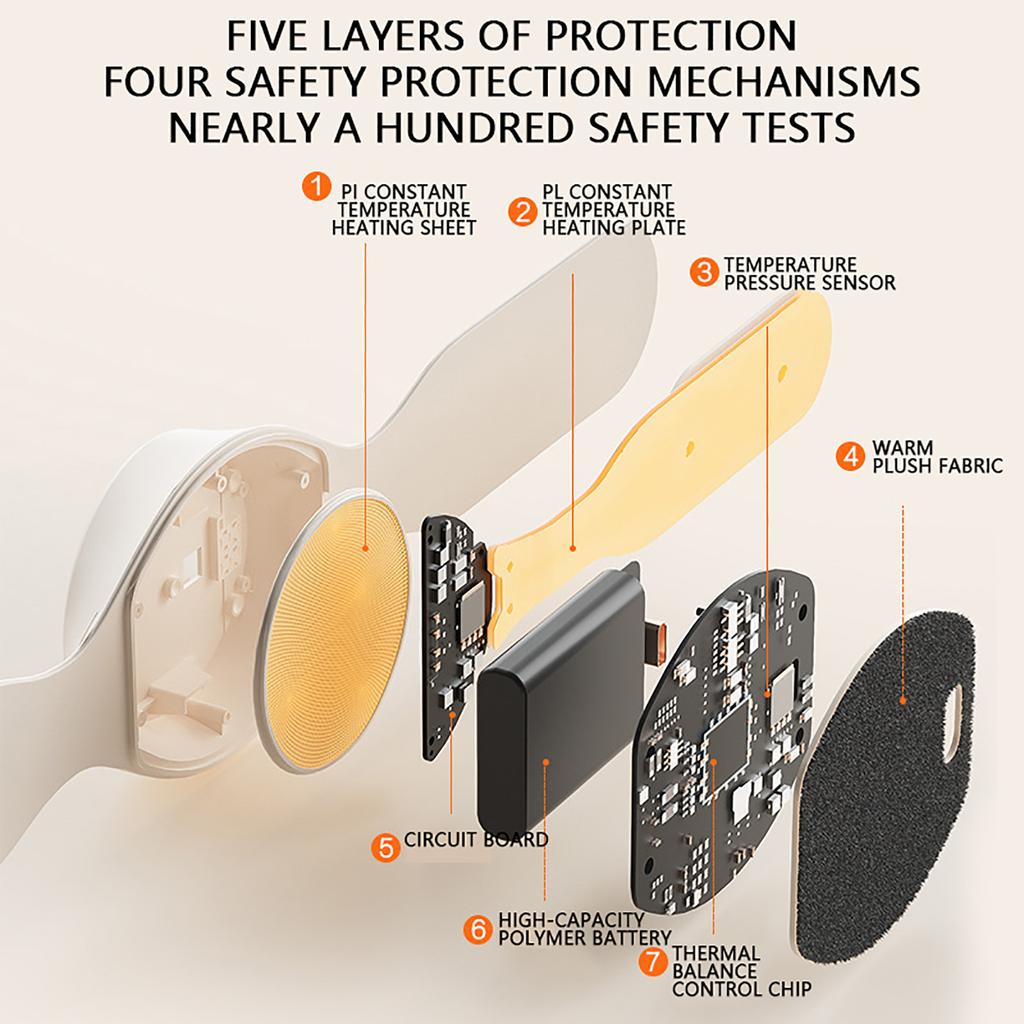 Student Portable Smart Bracelet Hand Warmer Usb Digital Display Temperature Control Charging 2000mAh 300min Rechargeable