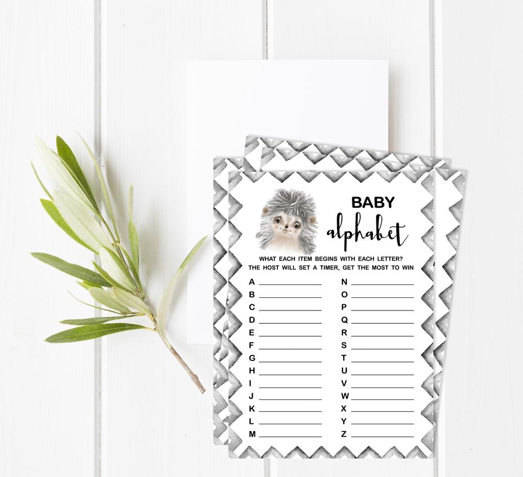 Inkdotpot Игровой набор Baby Shower из 50 игр BabyA AlphabetA ABCA Game Hedgehog Jungle Animals Party