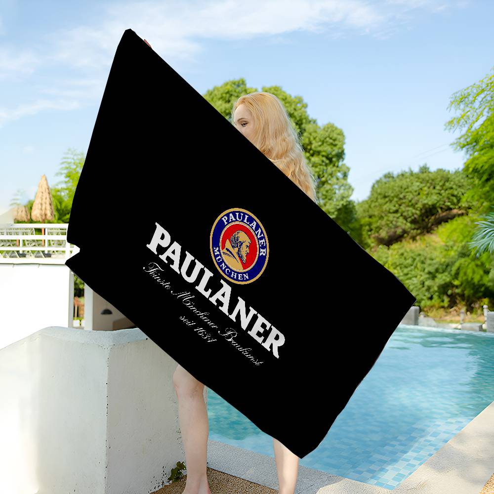 Немецкое пиво Paulaner Микрофибровое одеяло Быстросохнущие пляжные полотенца Большой размер Печать Супервпитывающее полотенце-одеяло для бассейна