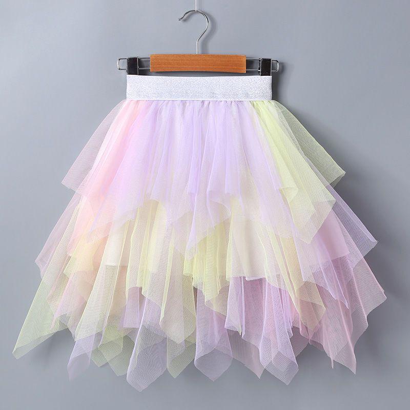 Girl's Half Body Fluffy Skirt Sweet Half Body Skirt Parent-child Colorful Skirt Performance Skirt