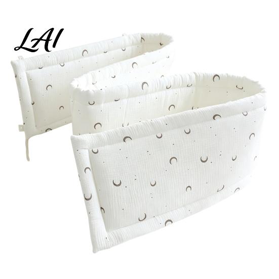 Breathable Cotton Crib Liner Bumper Pad for Newborns Anti-collision Fixed Quilting Stable Toddlers Bed Liner Easy Install Soft Protective