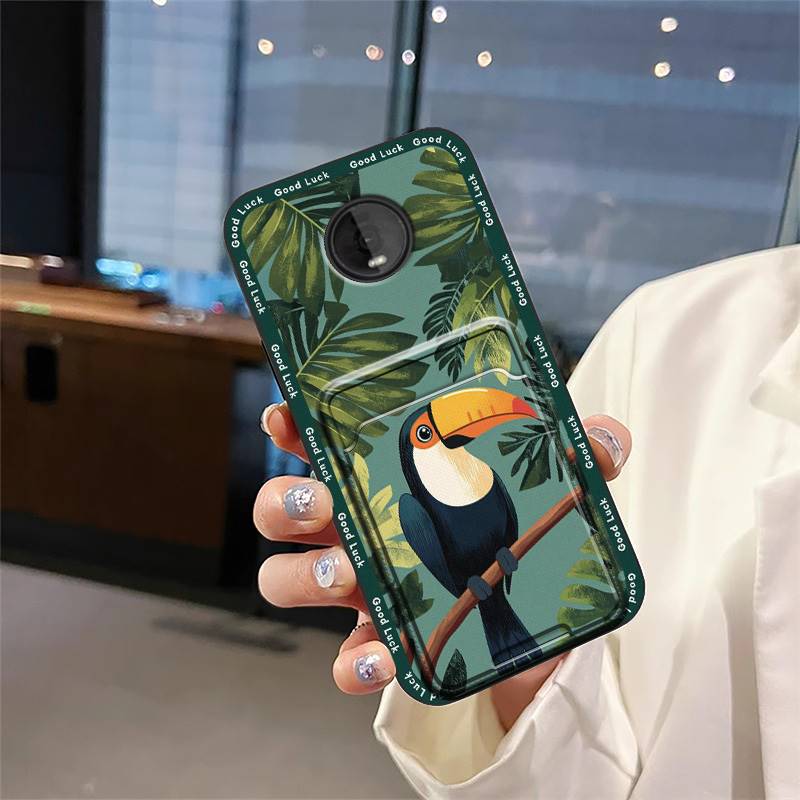 Silicone Fashion Design Phone Case For MOTO Z4 Play Full Wrap Shockproof Cute Card Slot TPU Soft Case Cartoon Back Cover