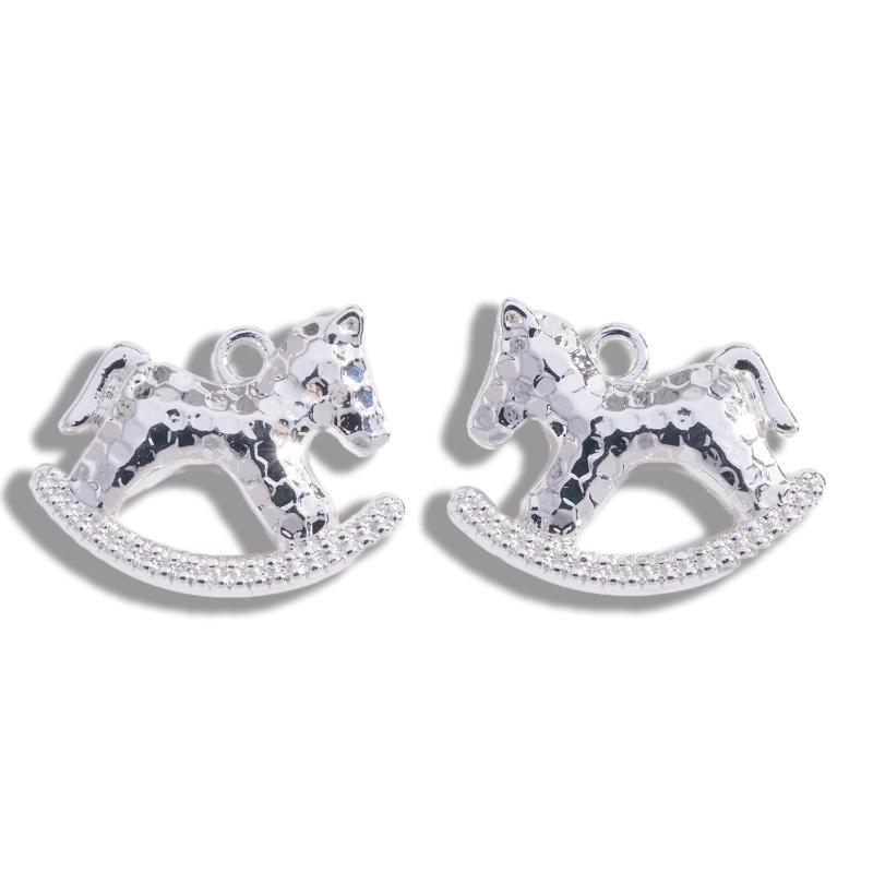 5 шт. 15*17 мм Подвески-шармы из цинкового сплава с гальваническим покрытием в виде лошадки-качалки для изготовления ожерелья, браслета, серег, ювелирных аксессуаров своими руками