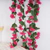Violets Artificial Flower Rattan Fake Plant Vine Decoration Wall Hanging Roses Flowers for Home Wed Party Interior Outdoor Decor