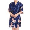 Women's 2 Piece Robes Set Sleepwear Sexy Camisole Nightdress Satin Pajama Set Printed Nightgown