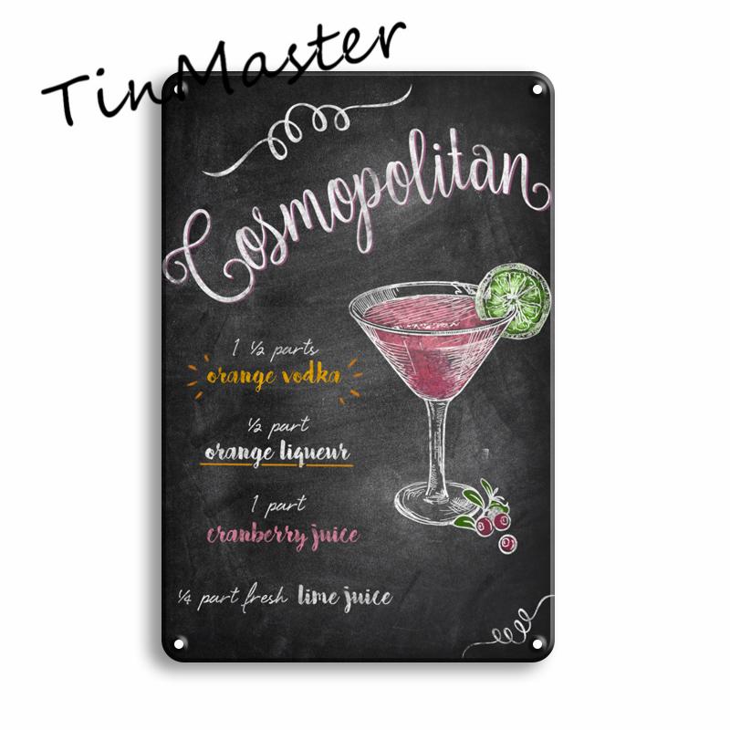 Martini Mojito Cocktail Poster Metal Tin Sign Vintage Restaurant Kitchen Irish Pub Bar Man Cave Decoration Art Wall Stickers