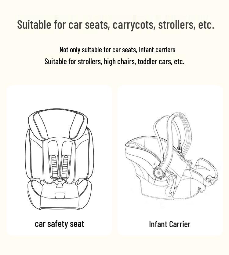 Universal Baby Stroller & Car Seat Cushion Set: Newborn Carrycot Protective Pad with Lumbar Support