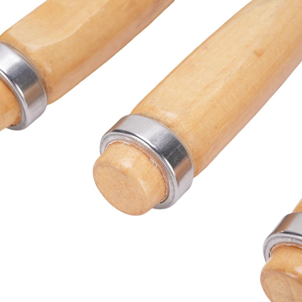 4 Pcs Wooden Handle Woodworking Gouge Tools Carbon steel Firmer Gouge Chisel Camp