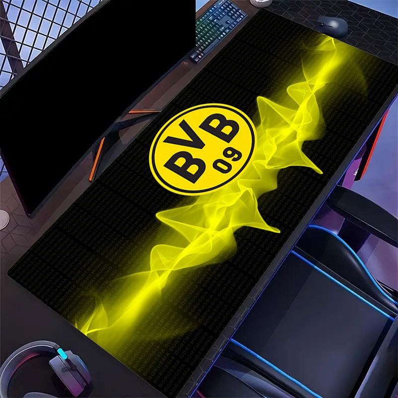 Коврик для мыши Borussia Dortmund, Большой игровой коврик для стола, Нескользящий XXL коврик для мыши для ноутбука и планшета, Игровой коврик для мини-ПК со прошитыми краями
