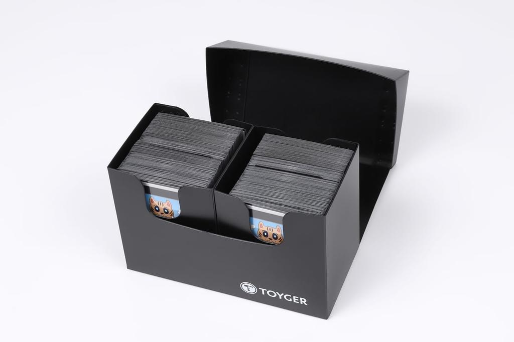 TOYGER Двойной кейс для колоды Тип Супер Универсальный Большая Вместимость Колода Поставляется с 2 Разделителями [Вкладываемый Кейс] (черный)
