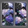 Стильный чехол из закаленного стекла с узором из белых пионов для iPhone 17 16 Pro Max 15 14 13 12 11 Mini XS XR 7 8 14Plus
