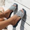 Women's Shoes 2024 New Open Toe Women's Slippers Summer Sequins Solid Outdoor Flat Casual Comfortable Large Size Slippers