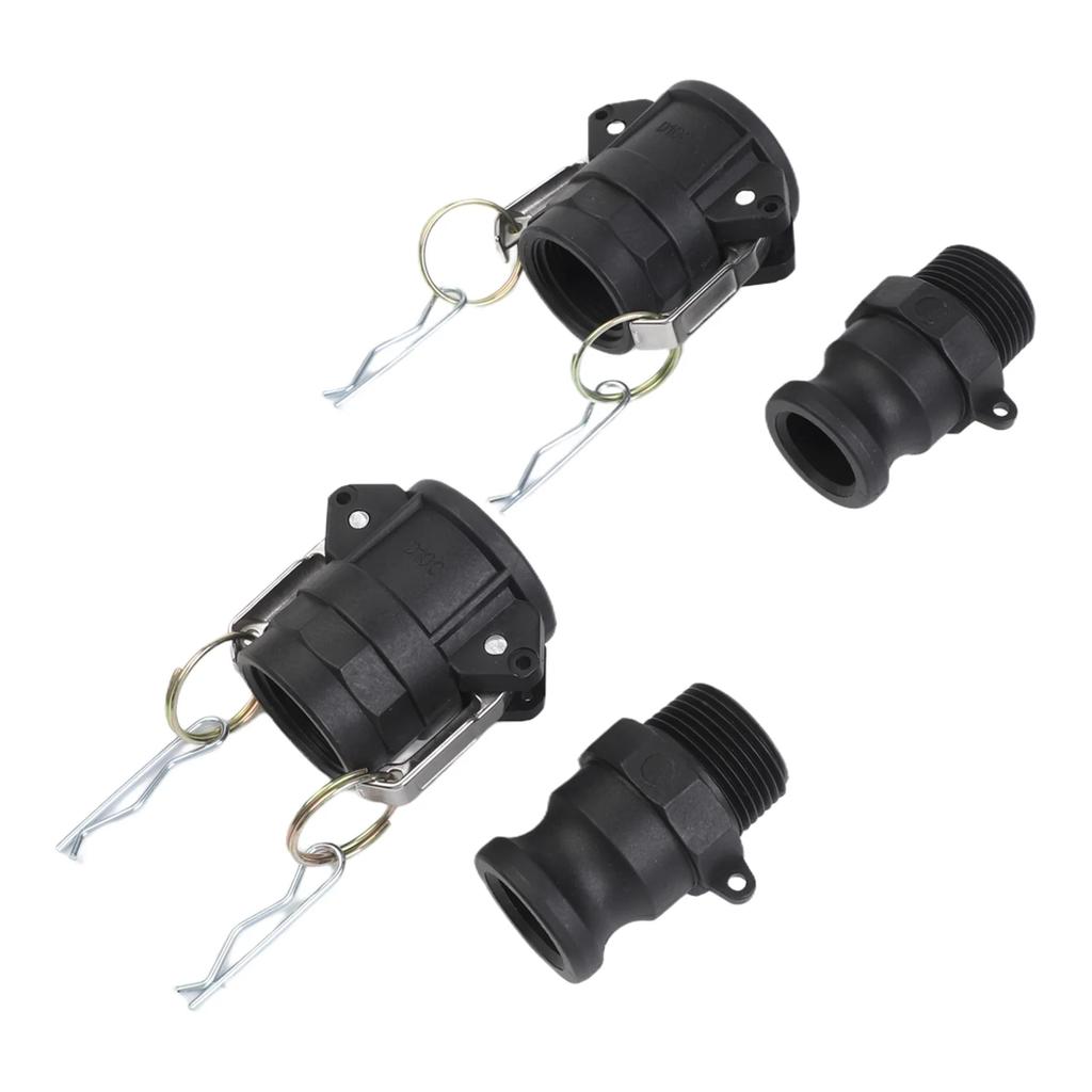 2 Sets Type D And F Polypropylene Cam And Groove Fittings For 1 Inch To 2 Inch Hose Couplings In Pump Tank And Transfer Setups
