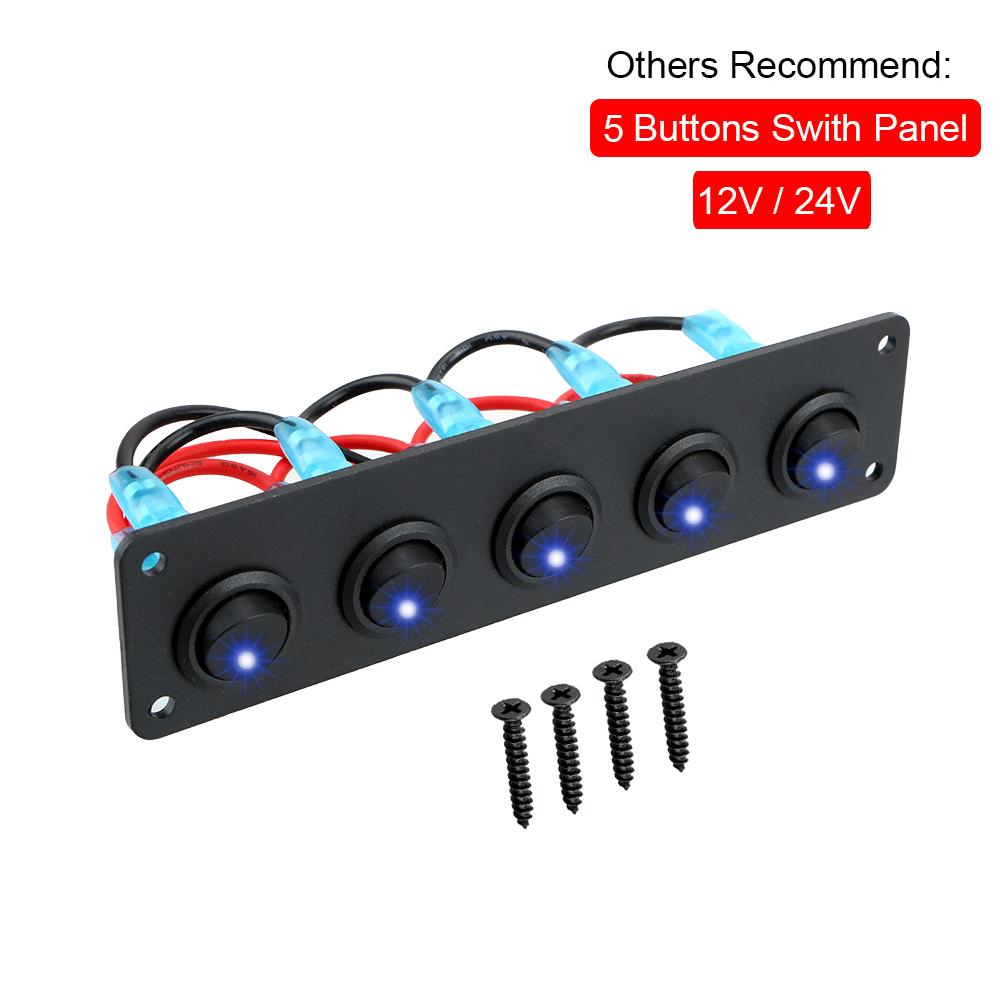 Панель переключателей 24 В 12 В 8 кнопок USB-зарядные устройства Автоматический выключатель Тумблер подсветки Предохранитель 15 А Ножевые аксессуары для автомобиля грузовика лодки каравана