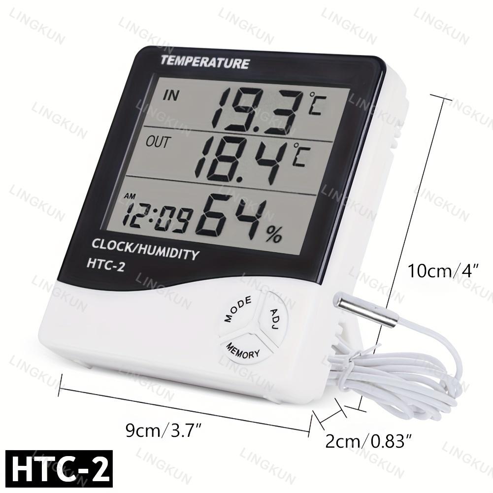 HTC-1 HTC-2 LCD электронный цифровой измеритель температуры и влажности домашний термометр гигрометр комнатная наружная метеостанция часы
