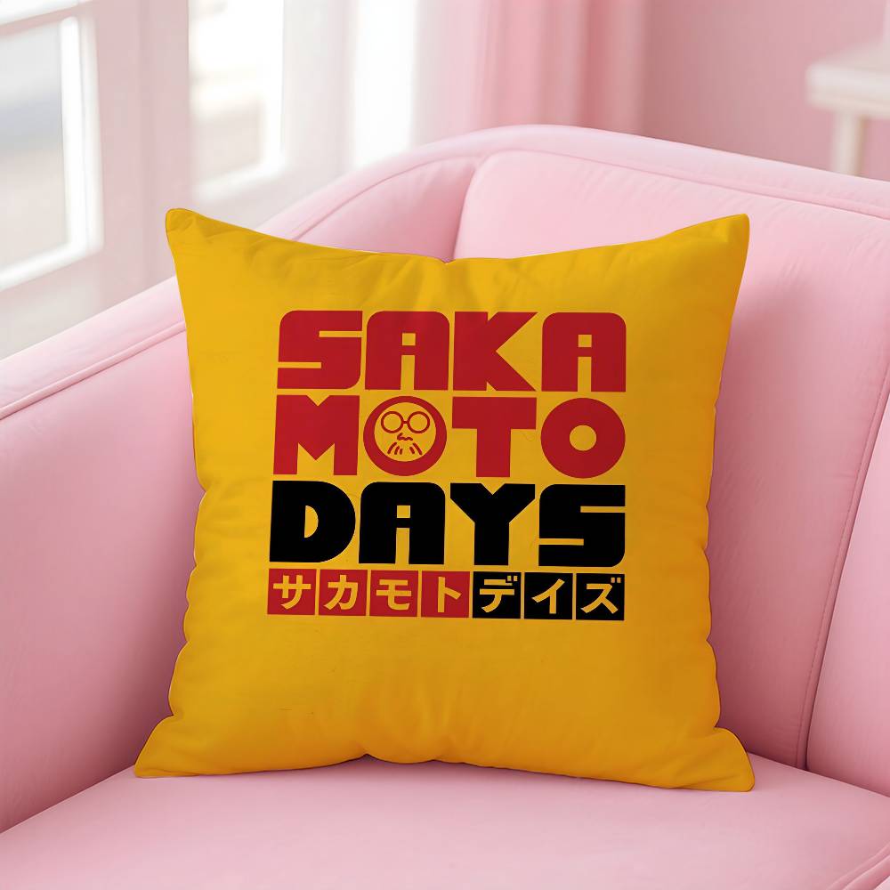 Классическая аниме S-Sakamoto Days Наволочка Противопылевой клещ Невидимая молния Шелковистый короткий плюш Чехол для диванной подушки