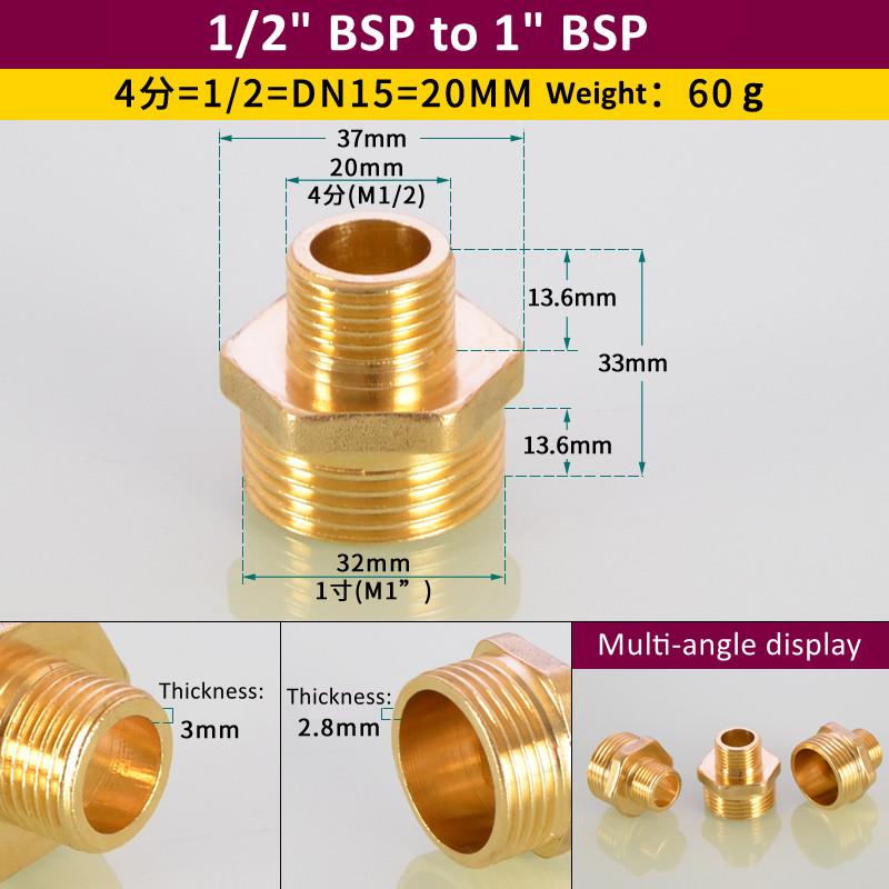 Латунный трубный шестигранный ниппельный фитинг 1/8" 1/4" 3/8" 1/2" 3/4" 1" BSP наружная резьба быстроразъемный адаптер соединитель для воды нефти газа
