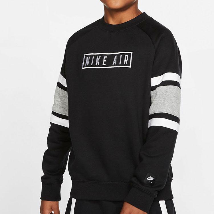 Nike Толстовка с круглым вырезом и длинными рукавами с буквенным принтом Детская толстовка черного цвета BV3591-010