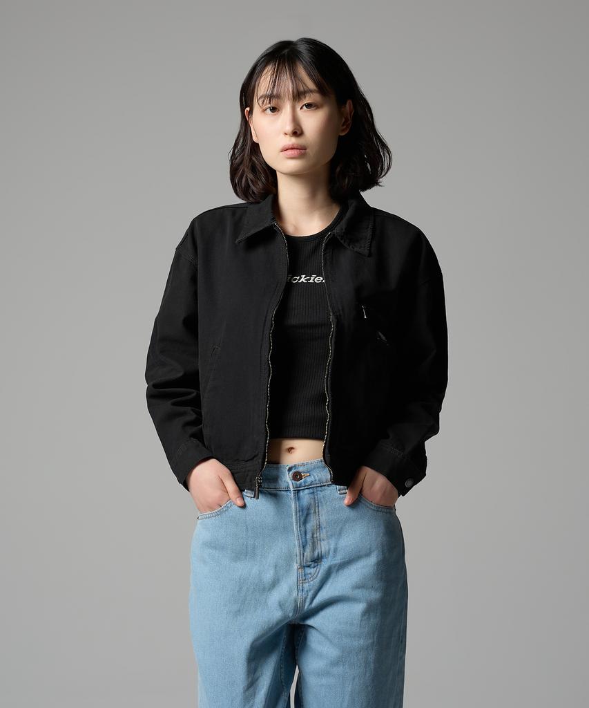 Dickies Women'S New Duck Canvas Washed Jacket Black