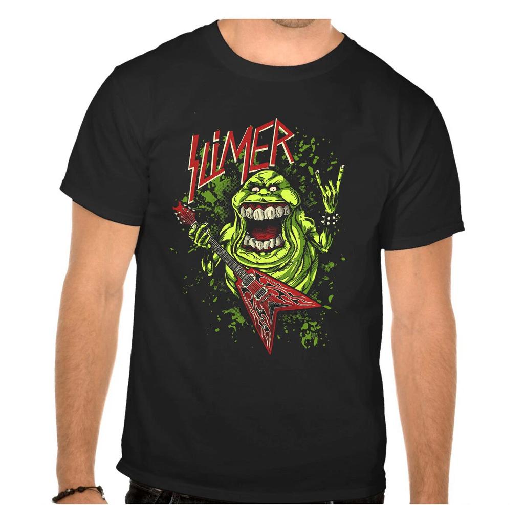 SLIMER Rock Band Легенды Рок-музыки Черная футболка -904-