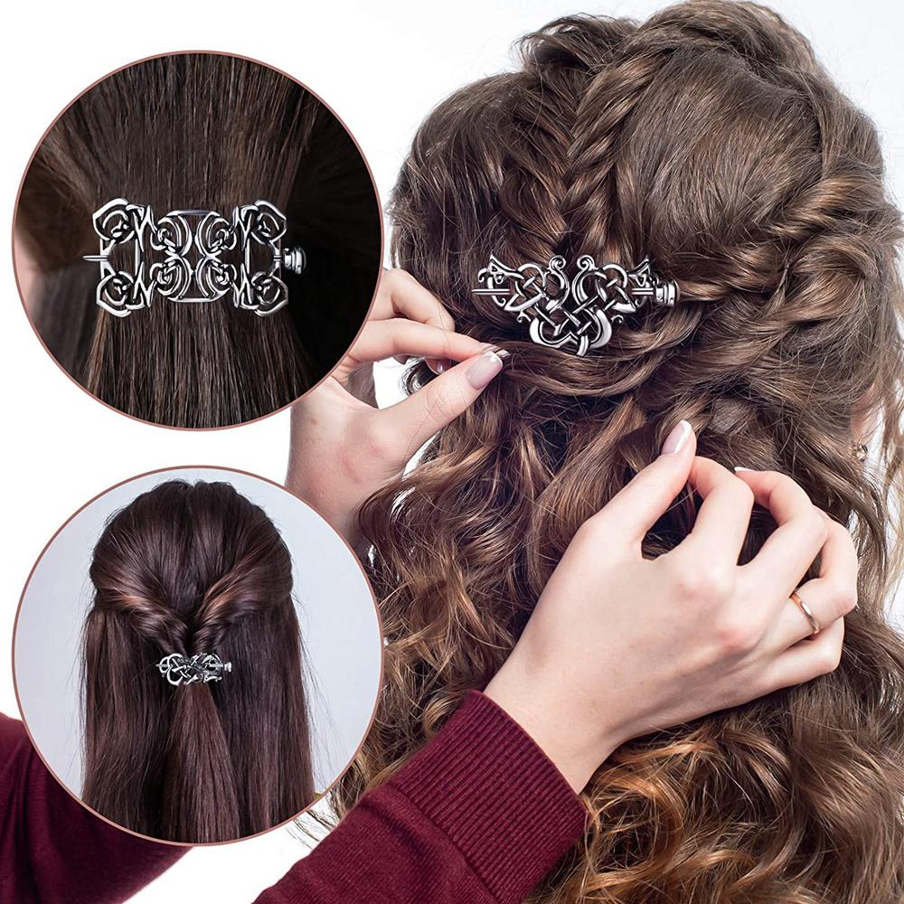 Hair Accessories Barrette Knot Metal Hair Stick Hair Slide Celtic Hairpins Viking Hair Clips