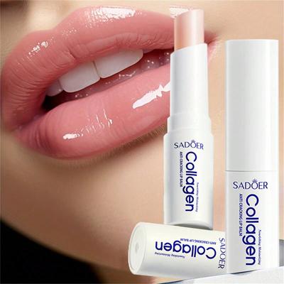 Коллагеновый увлажняющий бальзам для губ. Уход за кожей губ осенью и зимой. Длительное увлажнение и питание губной помады.